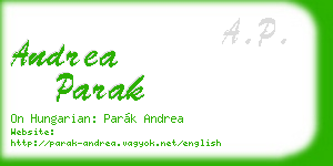 andrea parak business card